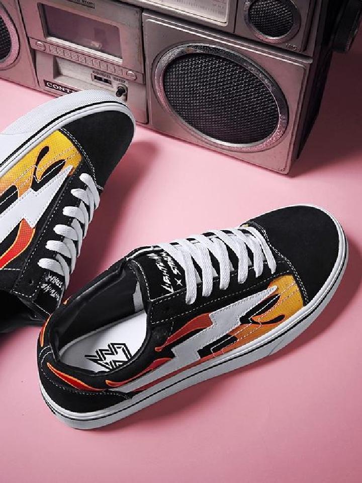 revenge闪电潮牌火焰板鞋