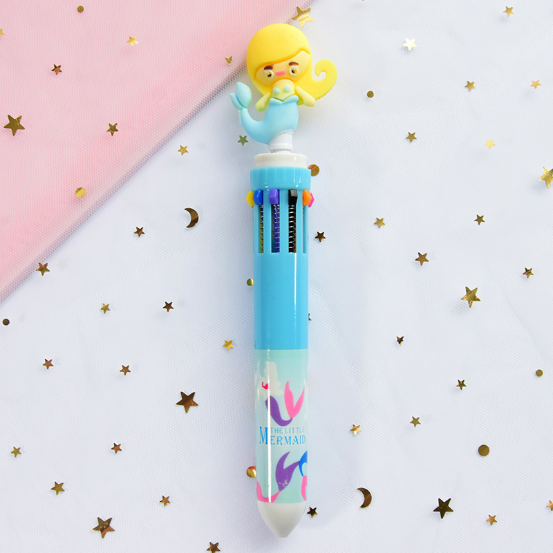 net red korean ten-color color ballpoint pen multi-color cute creative press girl multi-function student with 10-color pen