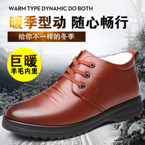 Official Nets Red Dragonflies Men Cotton Shoes High Bunch Shoes Plus Suede Men Shoes 2021 New Winter Leather Shoes Dad Shoes Man Winter