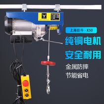 Micro electric hoist 220V hoist Household small crane wireless remote control portable 1 ton 2 ring chain