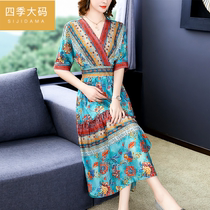 2020 new spring elegant national style autumn and winter womens clothing mothers dress five-point sleeve lady dress child age reduction