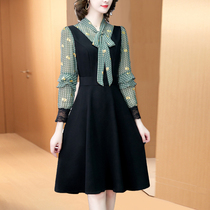 Middle-aged spring and autumn jumpsuit skirt new female loose spring dress foreign mother belly base shirt small skirt summer