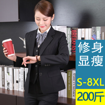 Large yards of professional clothing college fat mm interview dress suit dress 200 pounds suit women suit autumn