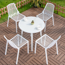 Outdoor courtyard table and chair villa garden terrace leisure table and chair outdoor milk tea coffee dessert shop outside table and chair