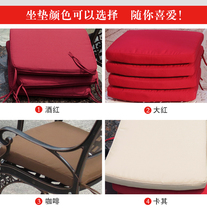 European outdoor cast aluminum rattan chair plastic wood furniture High sponge padded cushion table and chair cushion solid color waterproof and washable