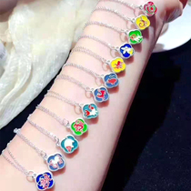 Pure Silver Zodiac Zodiac Color Rat Bull Tiger Rabbit Dragon Snake Horse Goat Monkey Cock Dog Pig Diy Pendant Po Ping Ping Pao Pin