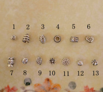 Tibetan silver love flower Tibetan silver accessories handmade DIY bracelet necklace National style Miao silver vintage silver string beads