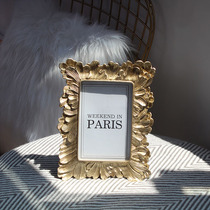 European style retro relief three-dimensional 6 inch resin creative light luxury feather photo frame set-up home accessories ornaments gift