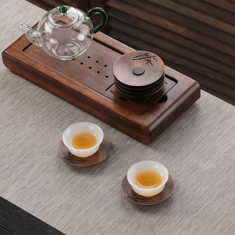 Morning high alloy imitation copper cup mat cup metal cup mat Japanese saucer tea cup mat metal tea accessories