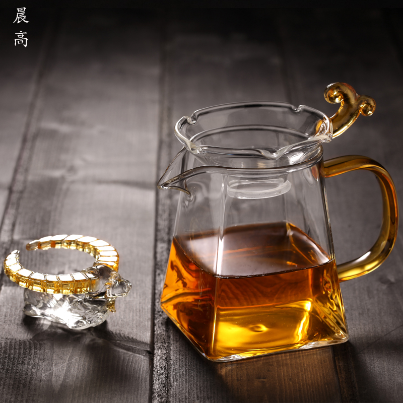 Morning high thickening glass) suit heat - resistant and fair keller cup points every tea tea is tea sea kung fu tea set