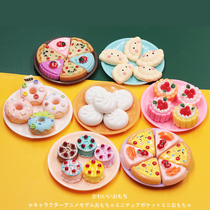Simulation miniature miniature food play doll house small plate pizza doughnut food drink model play house decoration