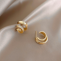 A D Hepburn temperament earrings female 925 silver needle earrings 2021 New Tide red light luxury fashion earrings