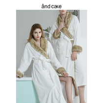 Light luxury style couple autumn and winter bathrobes thickened flannel coral velvet womens nightgown mens long yukata home clothes