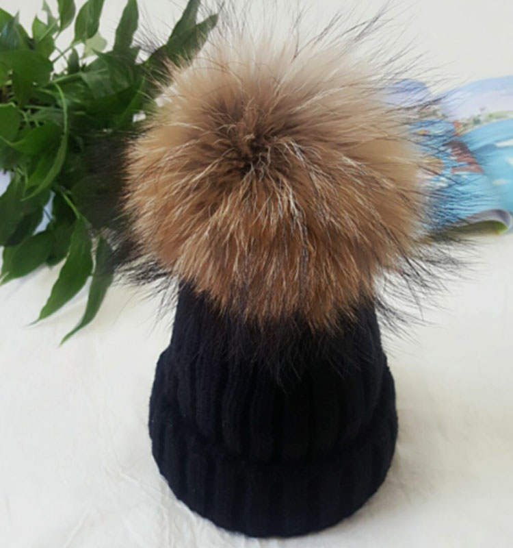 明星同款帽子女可爱冬天针织帽保暖帽黑色毛线