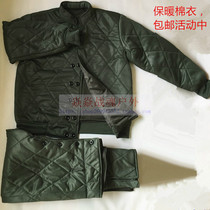Outdoor warm cotton-padded clothes military green cotton-padded clothes long-sleeved round neck autumn and winter cotton-padded trousers
