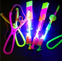 Hot selling glowing flying arrow slingshot flying sword flashing bamboo dragonfly flying fairy childrens small toy stall supply wholesale