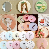 Korean cartoon small round mirror with body mirror creative gift portable makeup mirror cute girl small mirror gift wholesale
