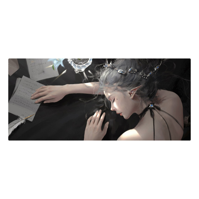Oversized gaming mouse pad ghost knife princess anime secondary element keyboard pad creative personality desk pad customization Oversized gaming mouse pad ghost knife princess anime secondary element keyboard pad creative personality desk pad customization