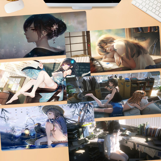 Oversized anime two-dimensional mouse pad bedroom office keyboard pad otaku game table pad gaming creative customization Oversized anime two-dimensional mouse pad bedroom office keyboard pad otaku game table pad gaming creative customization