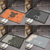 Tide Card Silicon Algae Mud Suction Home Bathroom Toilet Entrance Doormat Upholstered Entry Non-slip Toilet Footbed Rug
