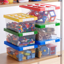 (Warm shop)LEGO toys childrens building blocks small particles plastic storage transparent storage with cover finishing box