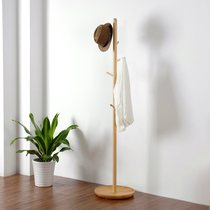 Wood Horse meter solid wood clothes hat rack floor bedroom hanging clothes hanger clothes rack Japanese twigs room clothes hanger provincial space