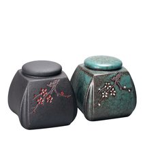 Vegan Shadow Trumpet Home Tea Leaf Jars Ceramics Pu-erh Seals Jars Storage Jar Hand-painted Plum Jars