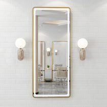 Tide shop creative hair mirror Barber shop mirror LED mirror Wall-mounted hair salon mirror special touch makeup mirror with light