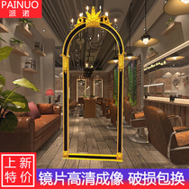 Tide shop hair salon barber shop mirror table Hair salon frame Golden vintage hair mirror Beauty full body makeup mirror Wall mirror