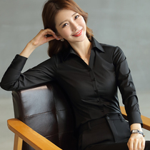 Professional black shirt womens long sleeve overalls vintage Hong Kong flavor top 2020 Spring and Autumn new fashion foreign style shirt