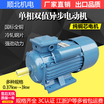 YL single-phase motor 220V small two-phase 0 75 1 1 1 5 2 2 3KW kilowatt copper asynchronous motor