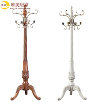  All solid wood luxury coat rack European and American hanger Villa luxury entrance foyer corner floor-to-ceiling coat rack