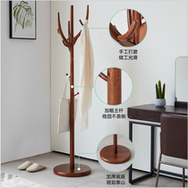  Full solid wood coat rack Floor-to-ceiling multi-function wood hanger Living room simple household hanger Art simple hanger