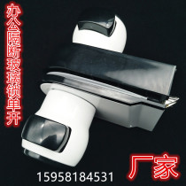 Interior door Office louver high compartment with glass door lock black and white panda handle ball lock