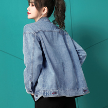 Denim jacket womens long spring and autumn 2021 new top loose Korean version of the tide ins retro net red bull zai clothing