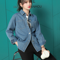Denim shirt womens spring and autumn 2021 new design sense niche jacket retro Hong Kong taste wild long-sleeved inner shirt