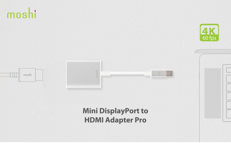 Apple аудио-, видео- кабель Moshi Mini DP HDMI 4K для Apple аудио-, видео- кабель Moshi Mini DP HDMI 4K для Moshi