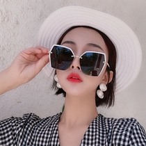 2020 new frameless trimmed sun glasses Womens Big Frame thin round face polarized sun glasses Korean tide UV protection