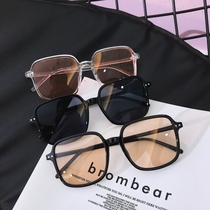 Korean version of Super light Big Frame glasses square round face sunglasses men and women Fashion Street long face anti ultraviolet sun glasses tide