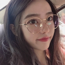 2020 new net red ins glasses frame female big frame round face myopia frame big face frame glasses tide anti blue light