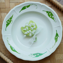 (TaDah suddenly) Lily of the Valley dinner plate soup plate deep plate European lace retro fresh wedding gift