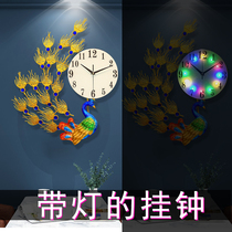 Luminous clock clock living room light luxury decoration creative personality home modern fashion wall hanging clock lamp hanging wall clock