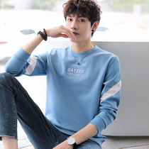 Fleece sweater mens tide 2022 winter mens new Korean version loose mens autumn clothes long-sleeved t-shirt men