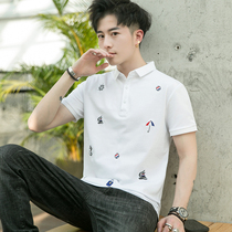 Polo shirt men 2022 summer new trendy business casual collared top trend embroidery lapel short-sleeved t-shirt men