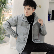 Down jacket mens 2022 winter new Korean style casual trend thickened mens short section collar warm jacket tide