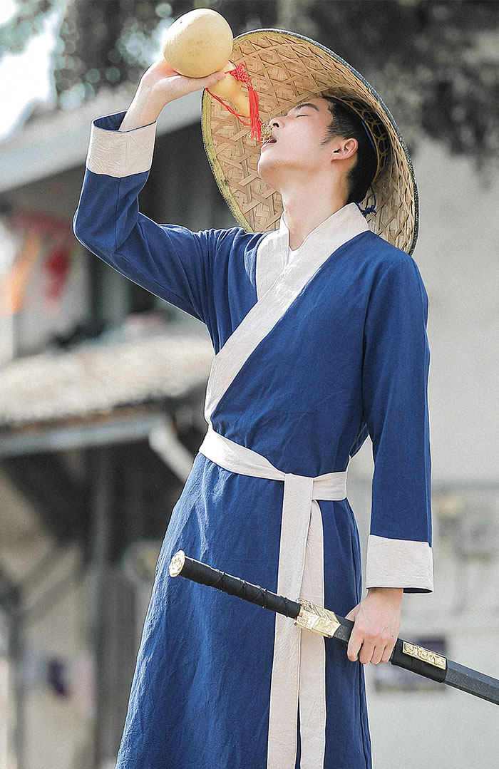 古代汉服男装侠客传统服装秦汉宋武侠长袍影视演出夜行衣毕业班服