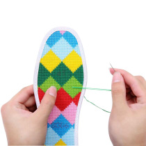 Cross-stitch insole 2021 new semi-finished product with needle and thread self-embroidered cotton pinhole printing deodorant men and women