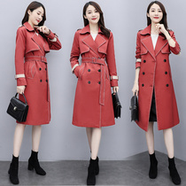 Windbreaker womens long British 2020 autumn new Korean version slim temperament age reduction this years popular womens coat