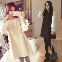 Maternity dress spring 2021 New Fashion Summer chiffon long top doll sleeve pregnant woman jumpsuit autumn