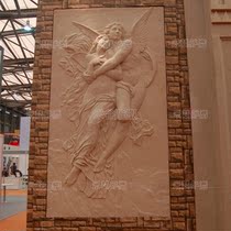 Sandstone FRP relief custom villa exterior wall sandstone carving flower hotel club European angel figure mural